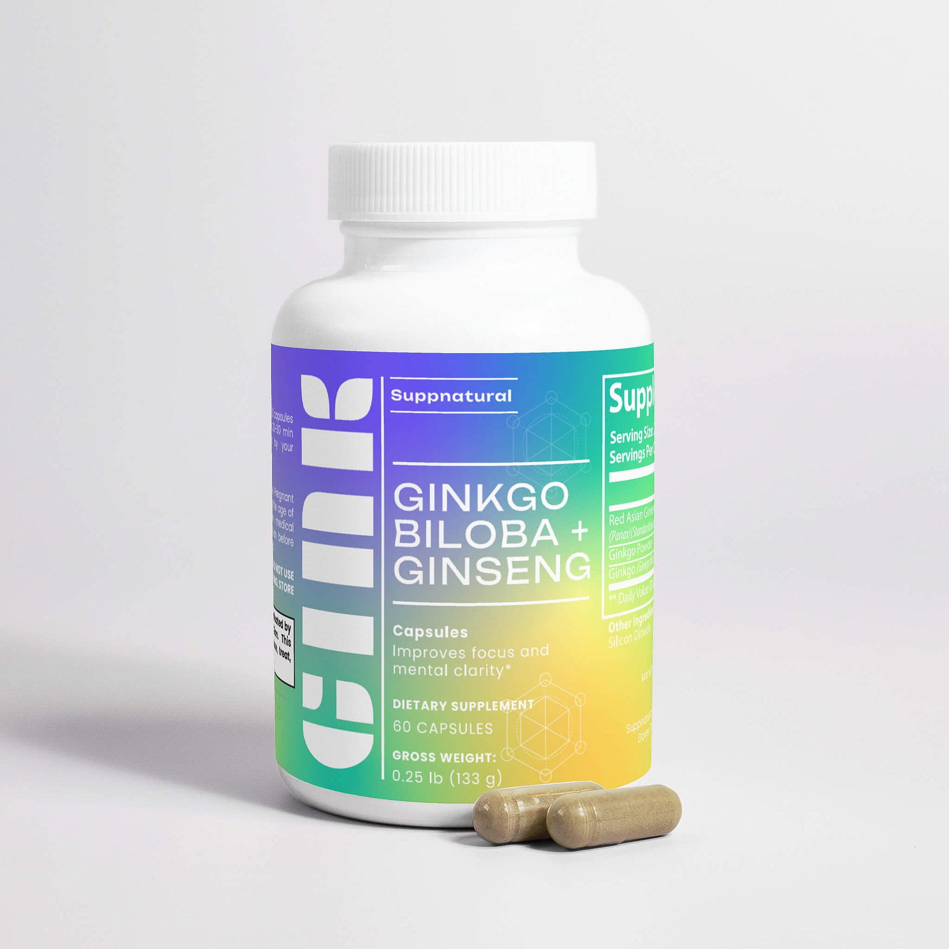 Ginkgo biloba supplement for memory and brain circulation clarity