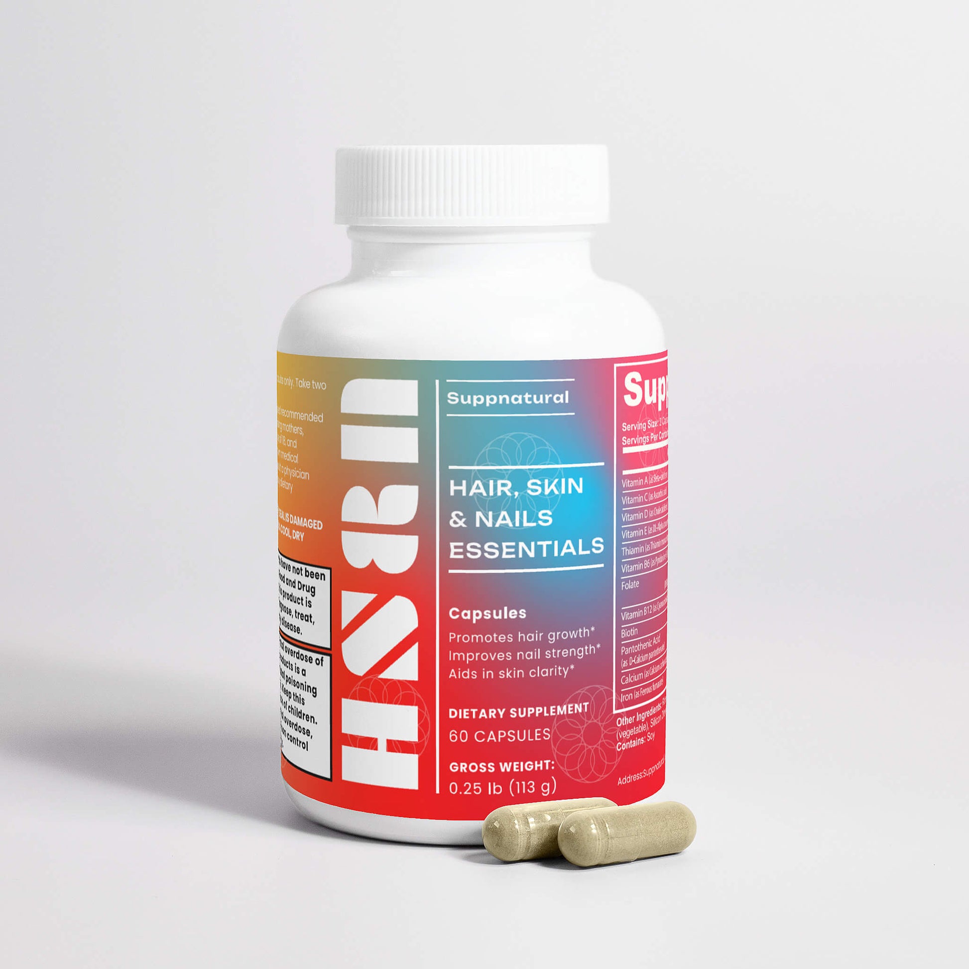 Biotin, Folate, and Vitamin D supplements for hair loss and beauty support