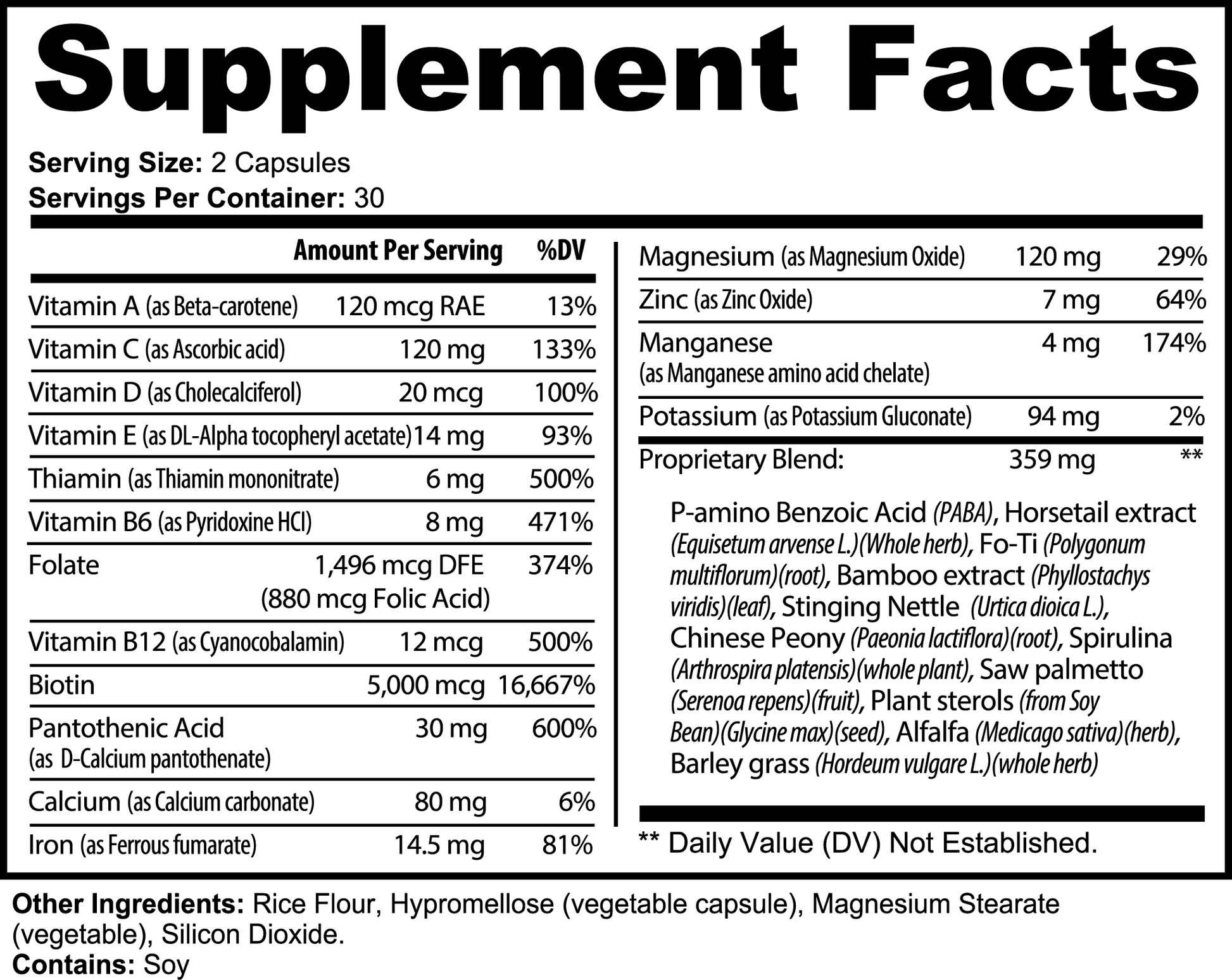 Biotin for nail growth and hair skin and nails support in 1 daily capsule