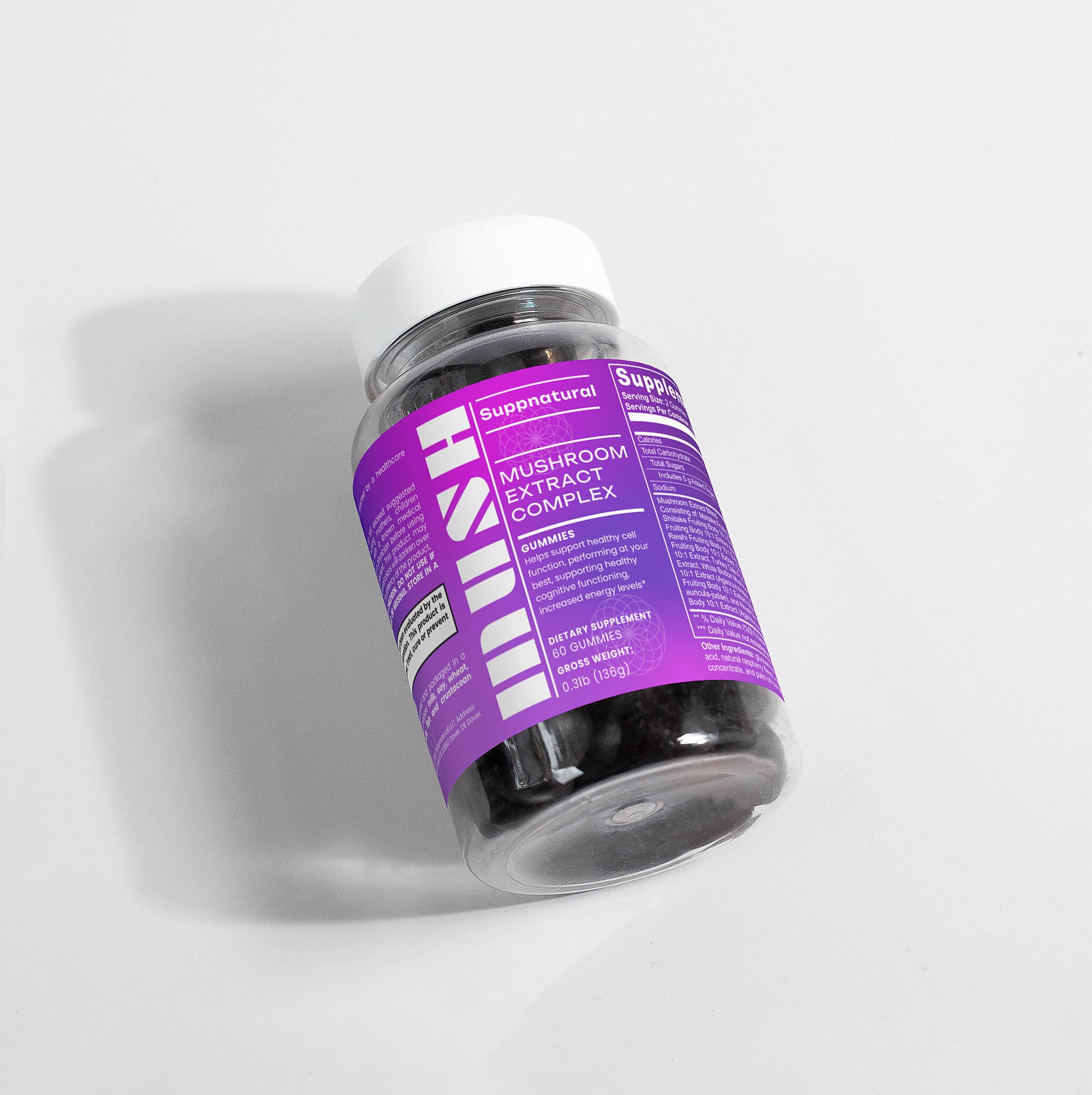 Natural nootropic mushroom supplement for focus, mental clarity and stress support
