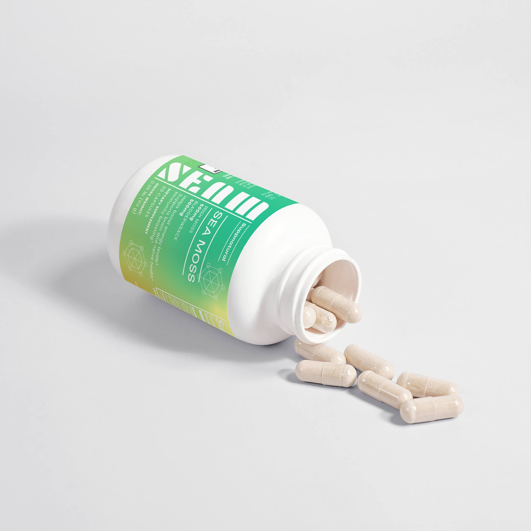 Close-up of Sea Moss Capsules – Supports Detox and Skin Health