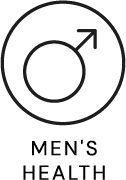 Icon representing men's health benefits and balance
