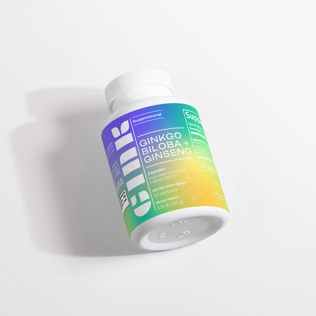 GINK Ginkgo Biloba Brain Supplement with Ginseng for Focus & Energy