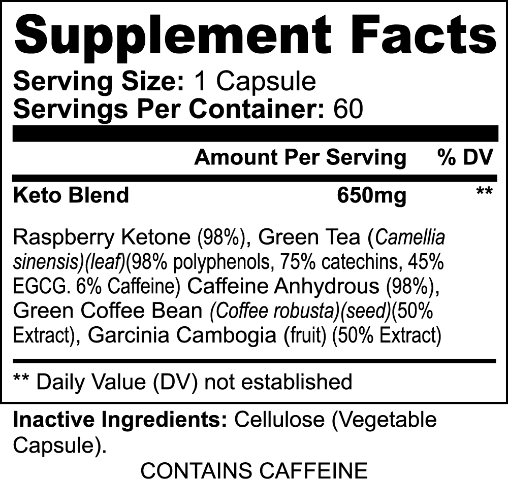 Keto diet supplement for appetite control, fat conversion, and energy support