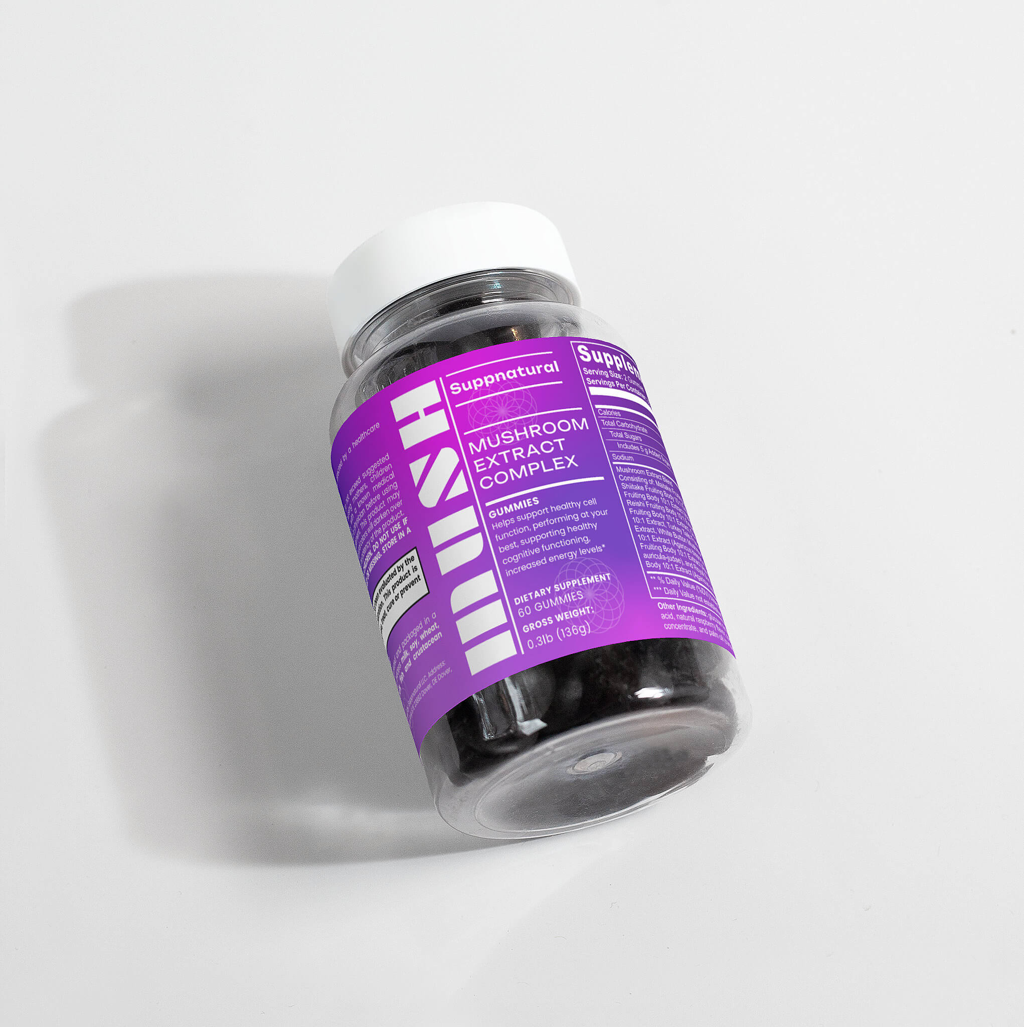 Natural nootropic mushroom supplement for focus, mental clarity and stress support