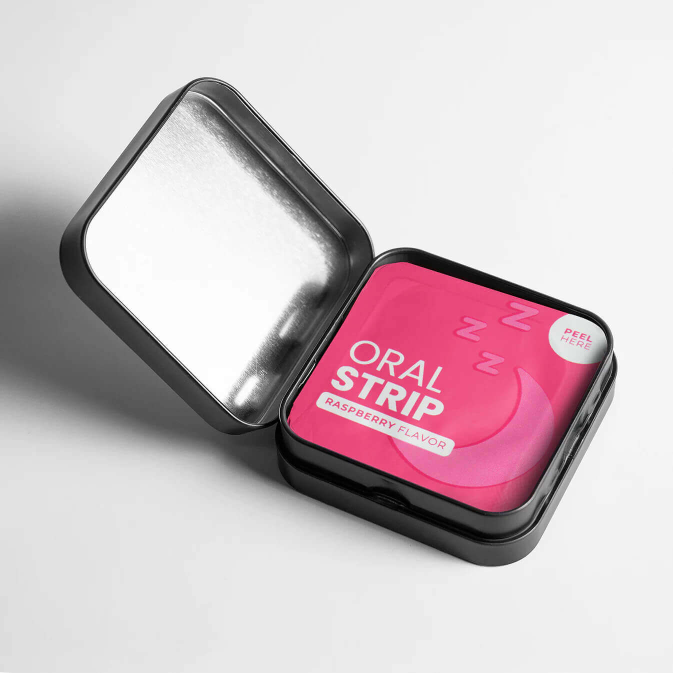 Portable Sleep Strips travel-friendly box open with strip shown