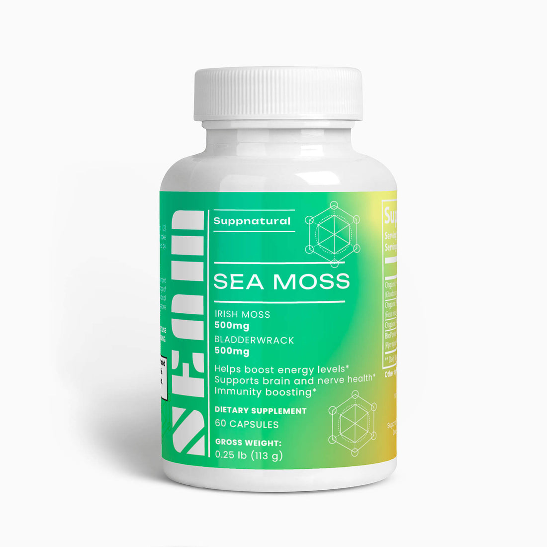 Organic Sea Moss Supplement Bottle – Immune, Thyroid & Gut Health Support